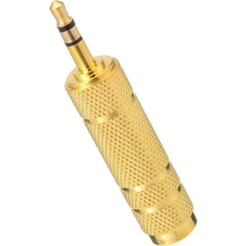 Pohiks 3.5mm 1/8 Male To 6.5mm 1/4 Female Connector High Quality Stereo Audio Adapter Gold Plated Jack Adapter Connector