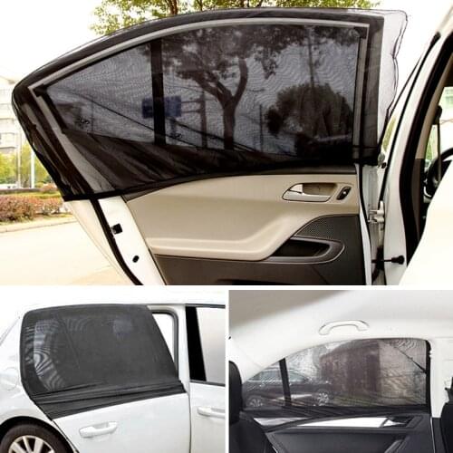 1 pair Summer UV Protection Car Front Rear Side Window Sun Shade Anti-mosquito Car Sunshade Net Mesh Curtain For Sedan SUV MPV