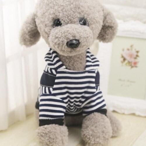 Cute Dog Pet Sweatershirt Fashion Striped And Hooded Design Two-legged Cotton Hooded Dog Blouse for Winter