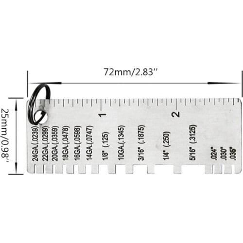Stainless Steel Thickness Gauge Weld Inspection Ruler Welding Seam Gauge Caliper Metal Sheet Measuring Tools