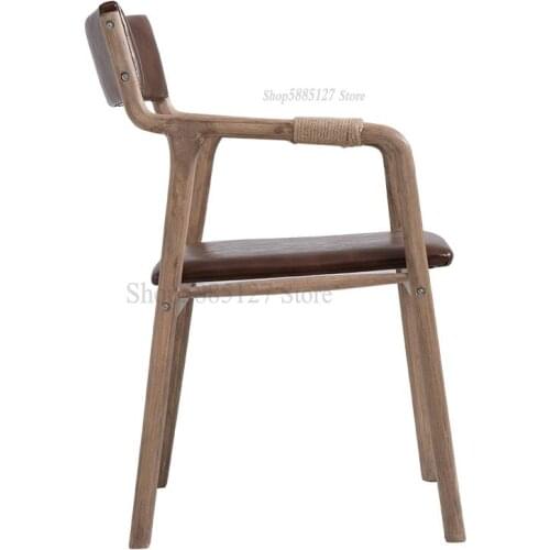 Solid Wood Curved Wood Walnut Color Retro Modern Minimalist Home Dining Chair Backrest Armchair Desk Casual Net Red Chair