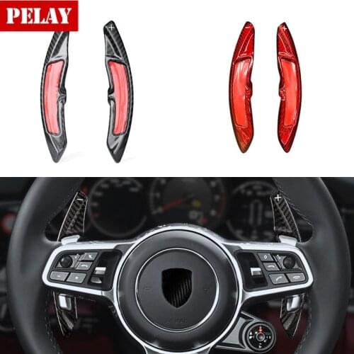 Carbon Fiber Car Steering Wheel Shift Paddle Extension Shifter Accessory Trim For Porsche Panamera Macan Cayenne 718 918 911