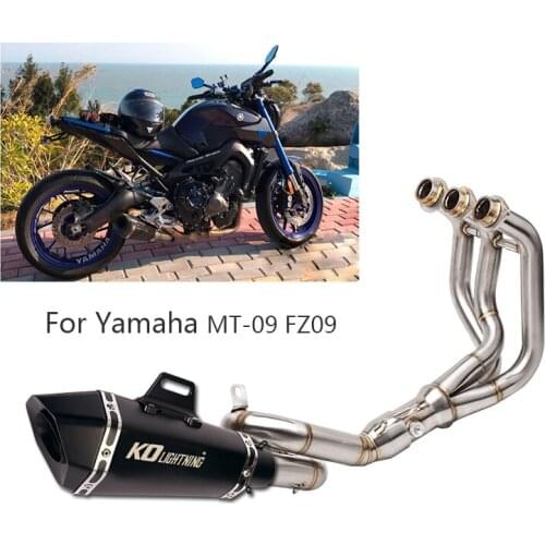 51mm Slip-on Exhaust System for Yamaha MT-09 Tracer FZ09 XSR900 Motorcycle Header Mid Link Pipe Exhaust Muffler Pipe DB Killer