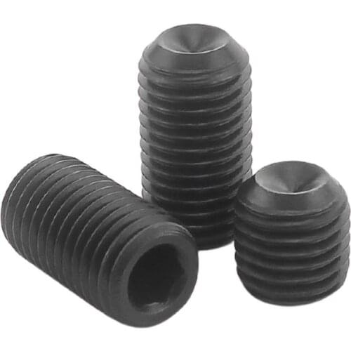 Wkooa M2.5 Grub Screws Hex Socket Set Screws With Cup Point Alloy Steel Grade 12.9 Black Pack 1000