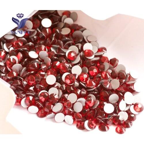 YANRUO 2058NoHF SS16 3.8-4.0mm Dark Siam Not Hot Fix Flat Back Rhinestone Glue On Crystal Dress Rhinestone Glass Stones