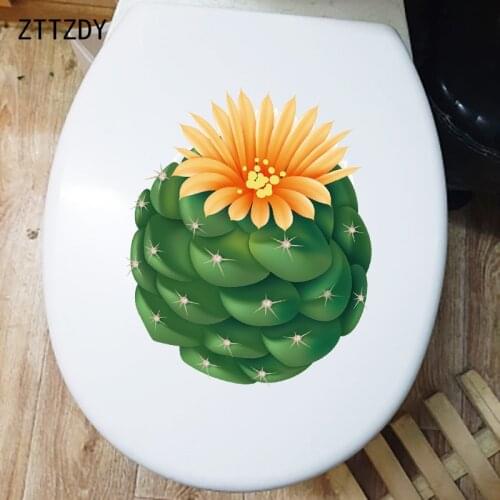 ZTTZDY 20.6×24.9CM Cute Cartoon Cactus Home Room Wall Stickers WC Toilet Decoration Accessories T6-0055