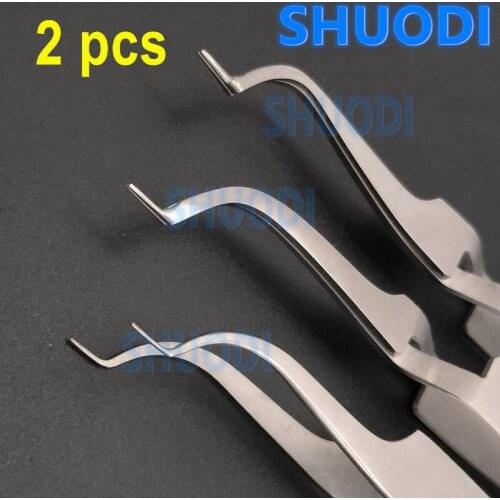 2 pcs Dental Orthodontic Posterior Bracket Tube Bonding Tweezer Brace Holder Placer Placing Tool Oral Care Tweezer
