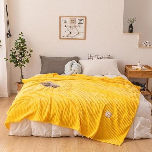 39 Yellow Summer Blankets on the Bed Coral Fleece Blanket for Sofa Queen King Single Size couverture de lit Soft Plaids