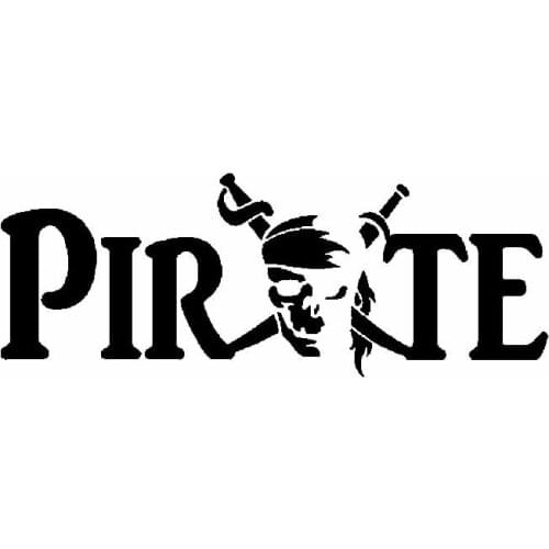 Car Stickers Personalized Skull Pirate PVC Car Decoration Accessories Decals Creative Waterproof Sunscreen Black/white,16cm*6cm