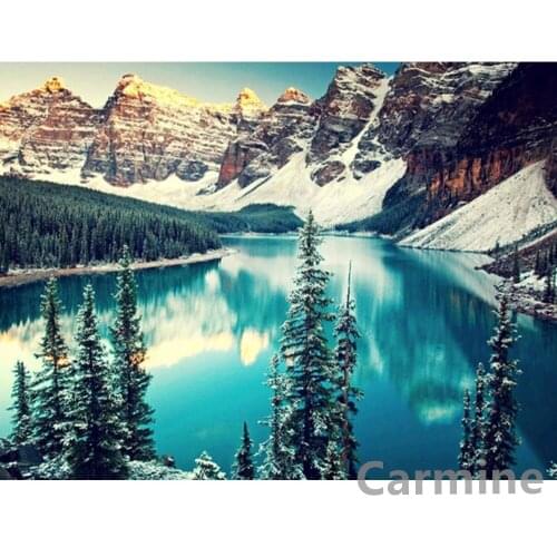 Embroidery DIY 5D Diamond Painting Scenery Snow Mountain Rhinestone Picture Cross Stitch Full Round&square Drill Home Decoration