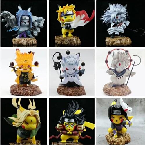Anime Characters Pokemon Pikachu Naruto GK Pikachu COS Naruto Uchiha With Dirt Spots Cosplay Cute Toy Childrens Model Gift