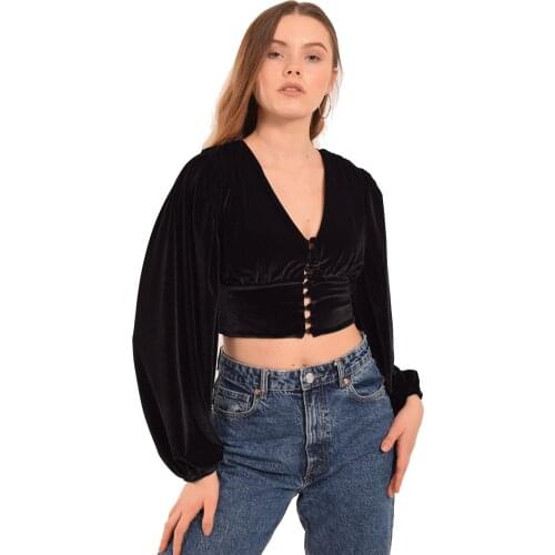Velvet Crop Blouse Akasha