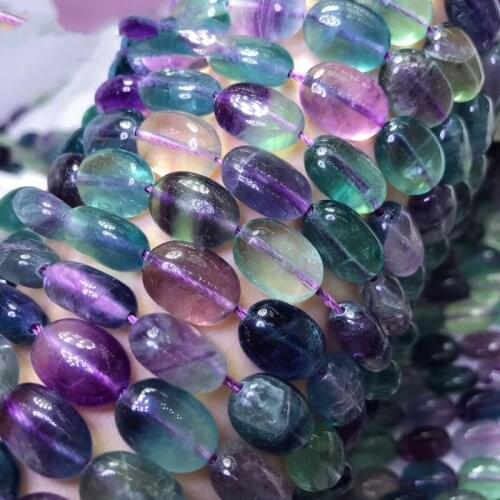 AA LOOSE BEADS Fluorite baroque 10*14mm wholesale for DIY jewelry necklace 36cm