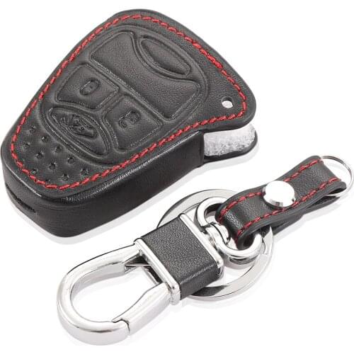 AndyGo keyring luxury leather protection cover for Chrysler 300 PT Cruiser Sebring Dodge Caliber Nitro Jeep Compass Liberty