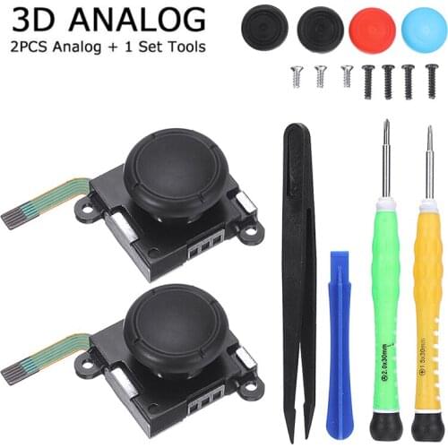 For Nintend Switch NS Joy-Con 1 Set 16pcs 3D Analog Joystick Thumb Stick Controller Repair Tools Simulation Joysticks Kit Pohiks
