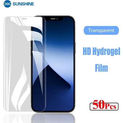 SUNSHINE 50pcs HD Hydrogel Film Flexible Anti-blue Matte Screen Protectors For All Brands Iphone 12 Sheets for Cutting Machine