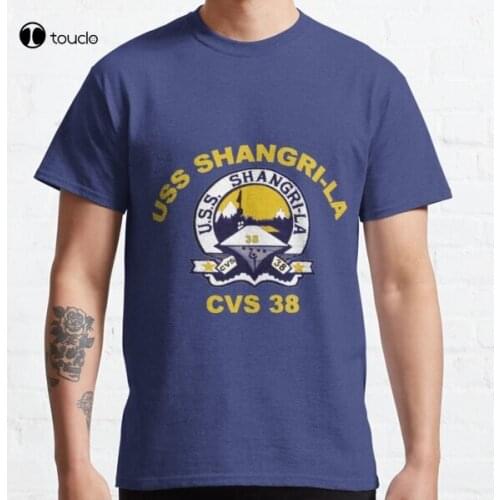 Uss Shangri-La (Cv/Cva/Cvs-38) Crest For Dark Colors Classic T-Shirt Tee Shirt