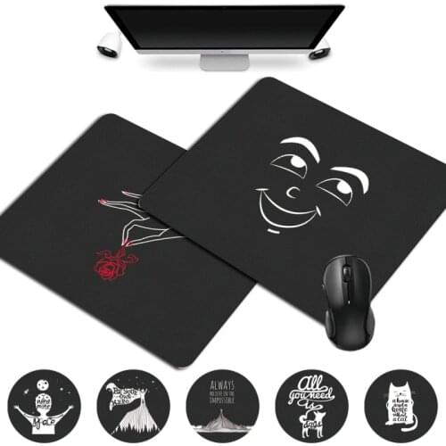 Computer Mousepad High Quality PU Leather White Picture Print Series Waterproof Portable Gaming Mouse Pad Small 25x21cm