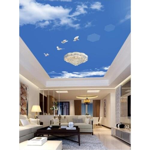 Beautiful scenery wallpapers blue sky ceilings Living Room Bedroom Ceiling Mural