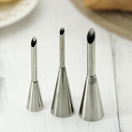 Cream Horn Piping Nozzle Stainless Steel Cupcake Cake Decorating Tips For Puff Cream Pastry Piping Nozzles Decorating Tool