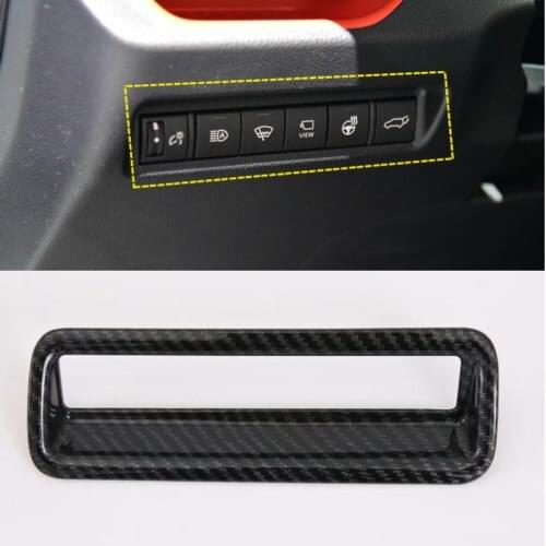 ABS Carbon Fiber Style Headlight Switch Button Cover For Toyota RAV4 2019-2020