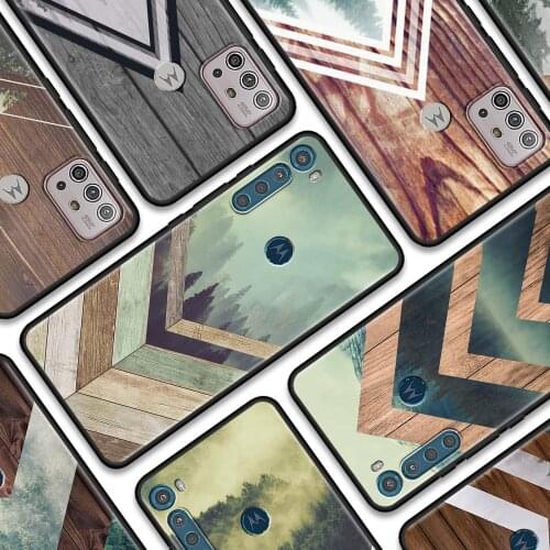 Forest Geometry Wood Nature Phone case For Moto G30 G10 G9 G8 Power play G stylus one 5G hyper E6s Edge plus tpu fundsa coque