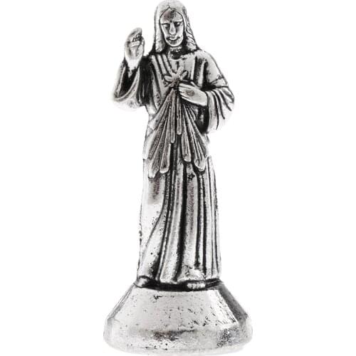 Metal Model Holy Jesus Figure Magnetic Statue Sculpture Art Craft Christian Amulet Gift for Men Women, 5/7cm