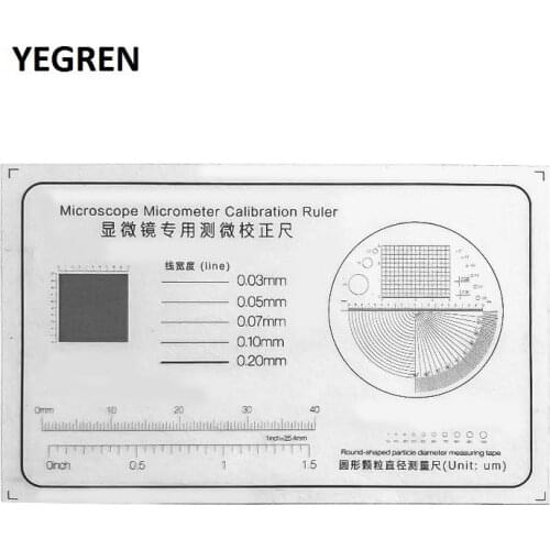 Microscope Micrometer Calibration Ruler PET Grid Net Micrometer Cross Line Scale Measuring Round Shaped Coordinate Measurement