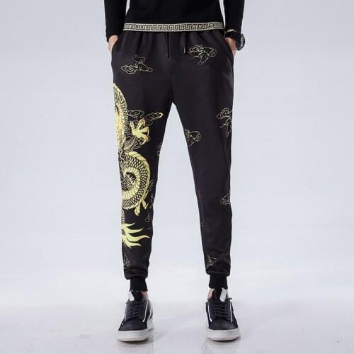 2019 New Arrival Sweatpants Men Cotton Full Length Elastic Waist Style Pattern Casual Pants Fashion Straight Leggings Military