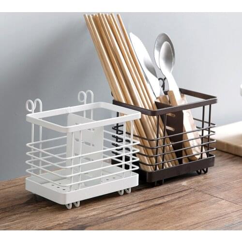 Kitchen Organizer Wall Hanging Draining Tableware Drying Rack Desktop Utensil Holder For Chopsticks Cage Spoon Fork Storage Rack