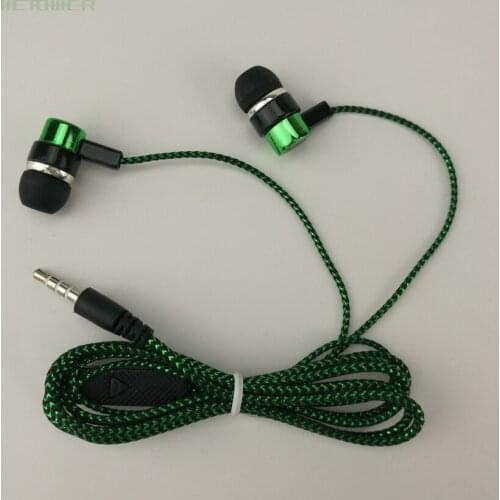Common Cheap Serpentine Weave Braid Cable In-Ear Earphones Earcup Direct Sales By Manufacturers Blue Green 100pcs