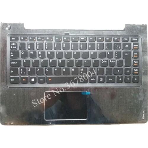 New Nordic keyboard FOR lenovo ideapad U330 U330P NE keyboard bezel Palmrest topcase Upper cover with Backlight