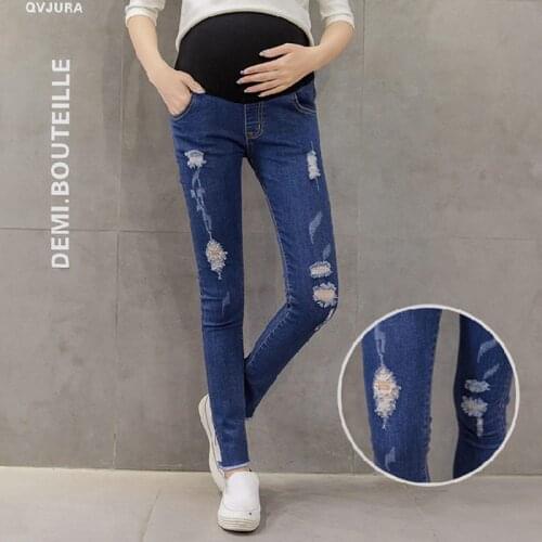 New pregnant women trousers jeans trousers pregnant women wear Slim trousers pants nine points