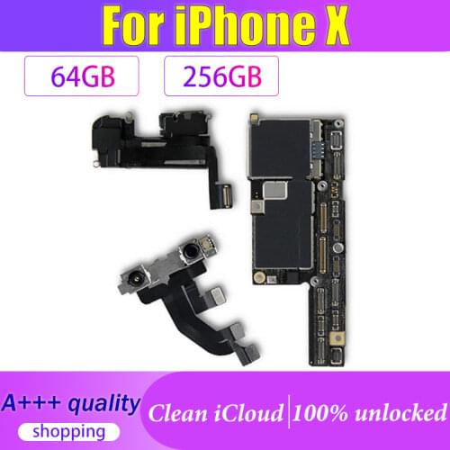 Original motherboard For iPhone X motherboard without/with Face ID,For iphone x logic board Support iOS update LTE 4G Network