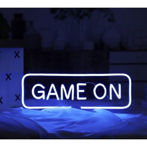 Custom GAME ON Led Flex Transparent Anime Acrylic Neon Sign Light Wall Hanging for Home Room Bedroom Decor Mural Outdoor