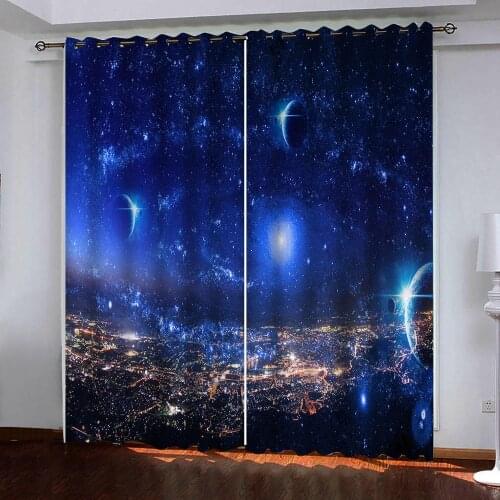 Customized size Luxury Blackout 3D Window Curtains For Living Room office Bedroom Drapes Starry sky landscape