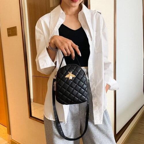 Bee coin purse Bag Women Handbags Woven Coin Purse Shoulder Small Round black Bag Messenger Change Mobile Phone Bag Wholesale