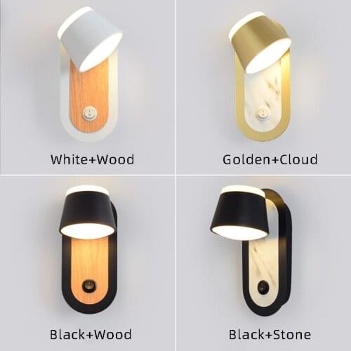 LED Wall Lamp For Living Room Nordic Creative Design Wood Stone Imitation Interior Decor Wall Lamp Hotel Corridor Stair Sconce