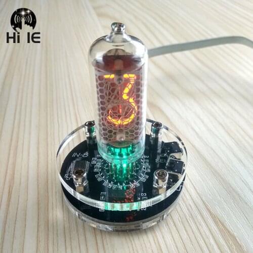IN-8/IN-8-2 Glow Tube Clock 1-bit IN8 glow tube clock Seven-color RGB LED nixie clock No Tubes