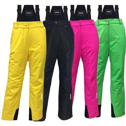 Women Ski Pants Outdoor Thick Warm Waterproof Windproof Breathable Clothing Solid Color Winter Snowboarding Sport Pant