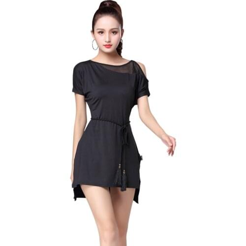 2021 Latin Dance Dress Summer Short Sleeve Women Training Performance Wear Practice Clothes Ballroom Costumes Girls Competition