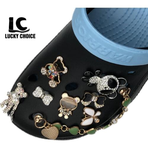 1pc Designer Metal Shoes Charms Butterfly JIBZ Accessories Clog Button Decoration Lovely Little Bear Charm for Croc Charms Shoes