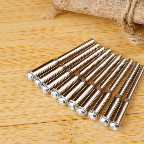 10PCS Abrasive Discs Miniature Buffs Mandrel 3mm 1/8"Polishing Wheel Mandrels Cut-off Wheel Discs Holder For Rotary Dremel Tool