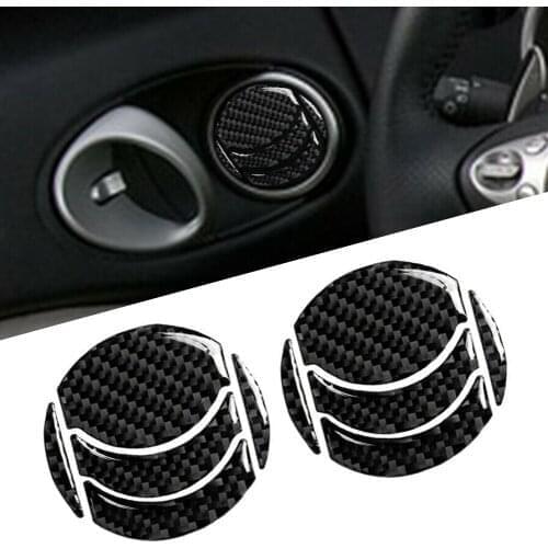 2sets Carbon Fiber Style Auto Dashboard Air Outlet Vent Trim Cover For Nissan 350Z 2006 2007 2008 2009 ABS Plastic