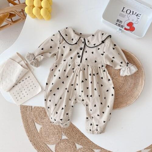 2021 Spring and Autumn Romper Corduroy Long Sleeve Casual Clothes for Boys and Girls