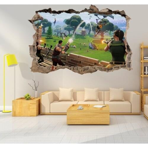 3D cartoon home decor battle game wall stickers for kids room removable baby bedroom wall decals