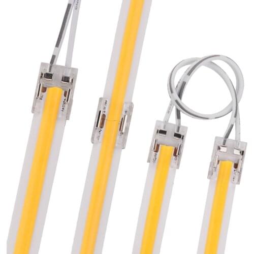 5pcs 8mm 10mm 2pin Transparent LED Strip Connector for 2835 5050 3528 COB LED Strip Lights IP20 Single Dual End Connectors