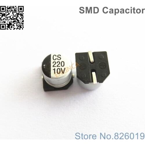 50pcs/lot 10V 220uf SMD Aluminum Electrolytic Capacitors size 6.3*5.4 220uf 10V