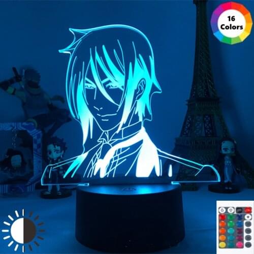9 Patterns Bleach Black Butler Anime Figure Night Lamp Room Decor Setup Manga Birthday Gift Chambre Decoration RGB Black Butler