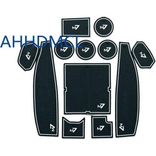 AHHDMCL Car Door Groove Mat Gate Slot Cup Armrest Storage Pad Mat For Luxgen M7 MPV 2013 2014 2015